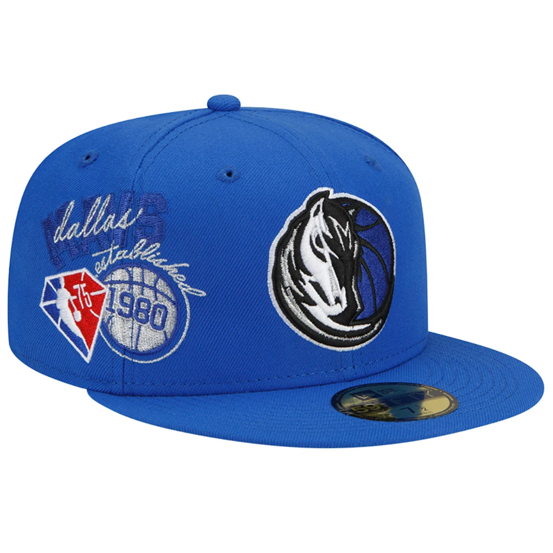 DALLAS MAVERICKS NEW ERA 5950 BACK HALF ROYAL FITTED CAP - Image 3