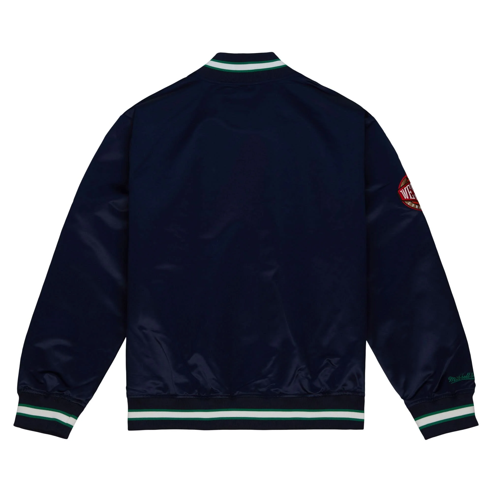 DALLAS MAVERICKS MITCHELL & NESS NAVY BLUE MAVS M-HAT SATIN JACKET - Image 2