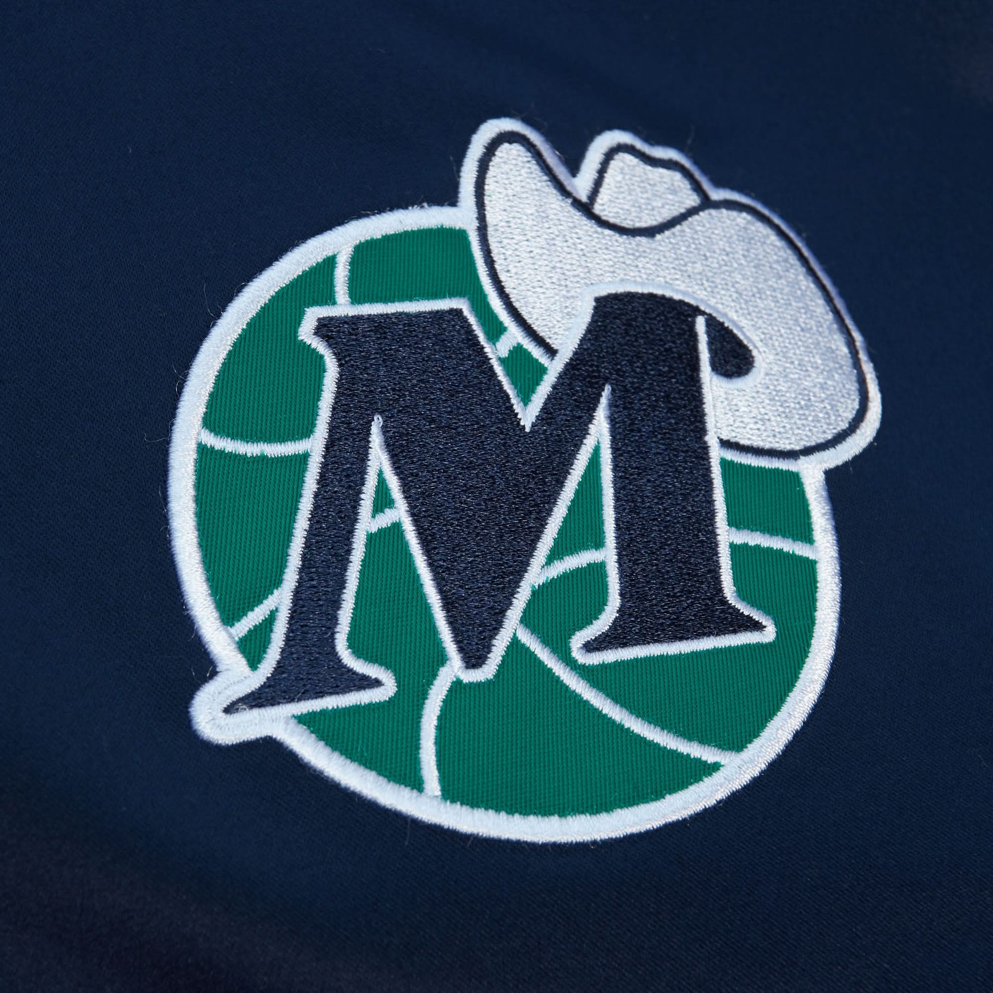 DALLAS MAVERICKS MITCHELL & NESS NAVY BLUE MAVS M-HAT SATIN JACKET - Image 3