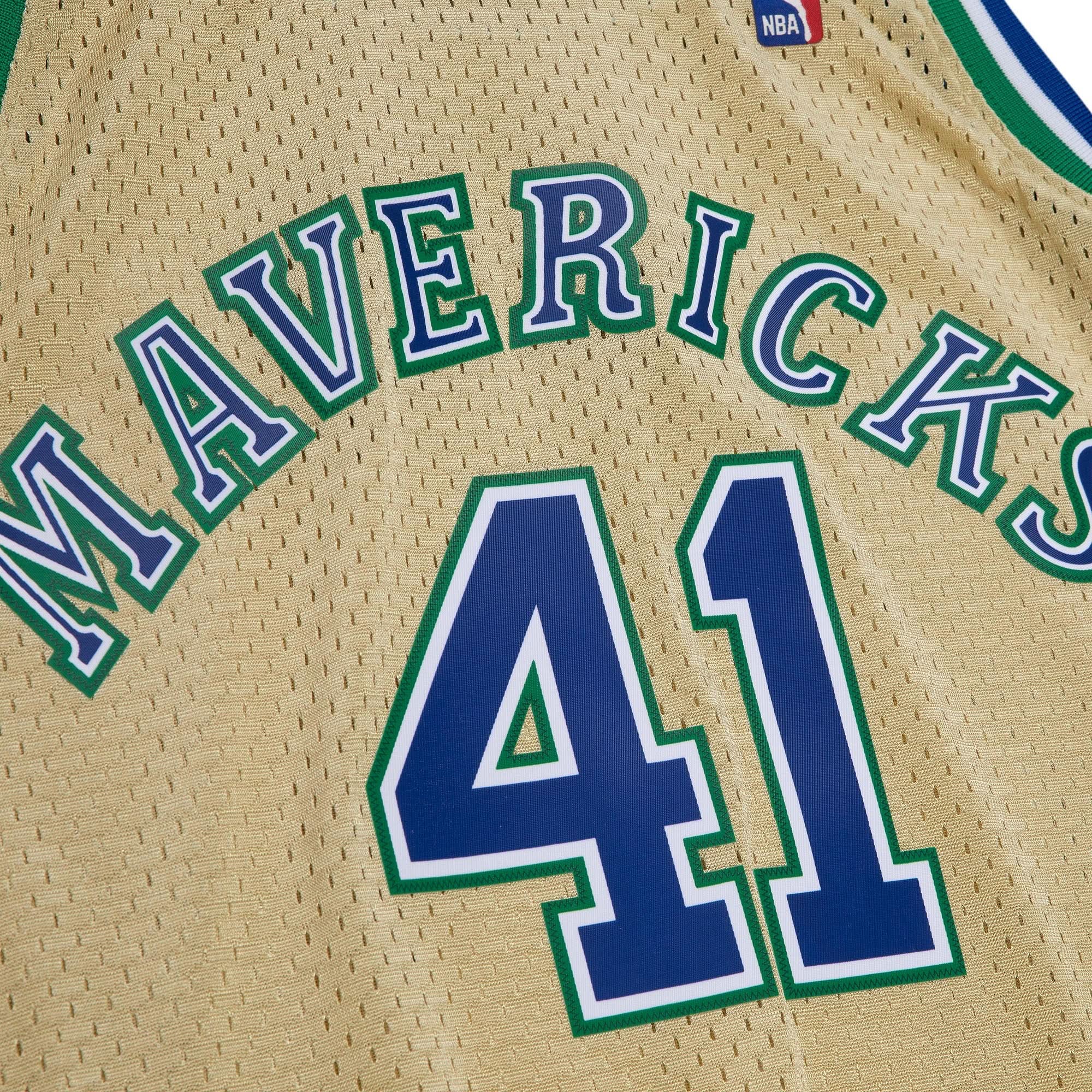 DALLAS MAVERICKS DIRK NOWITZKI HARDWOOD CLASSIC GOLD JERSEY - Image 4